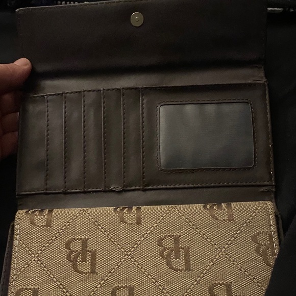 Dooney & Bourke Beige and Dark Brown Wallet - Picture 2 of 4
